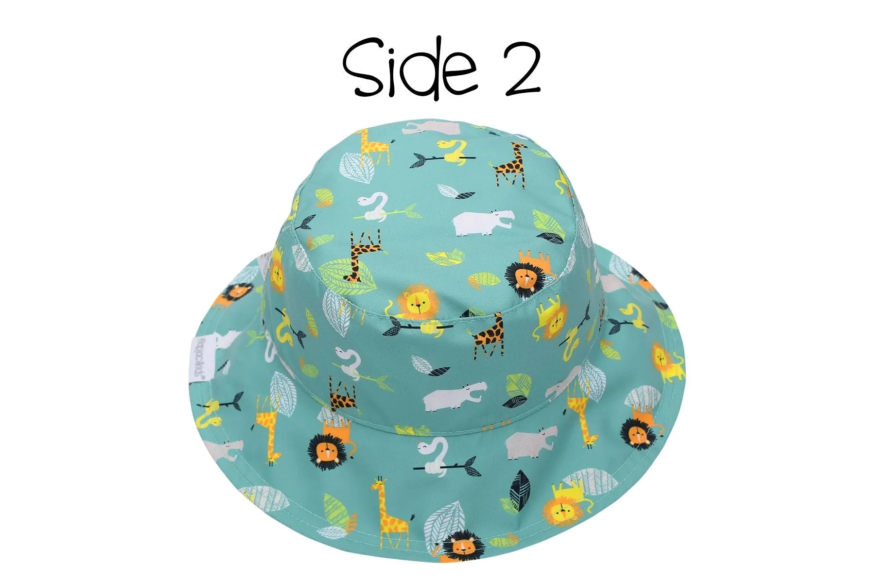 FlapJackKids Kids UPF50+ Patterned Sun Hat - Zoo