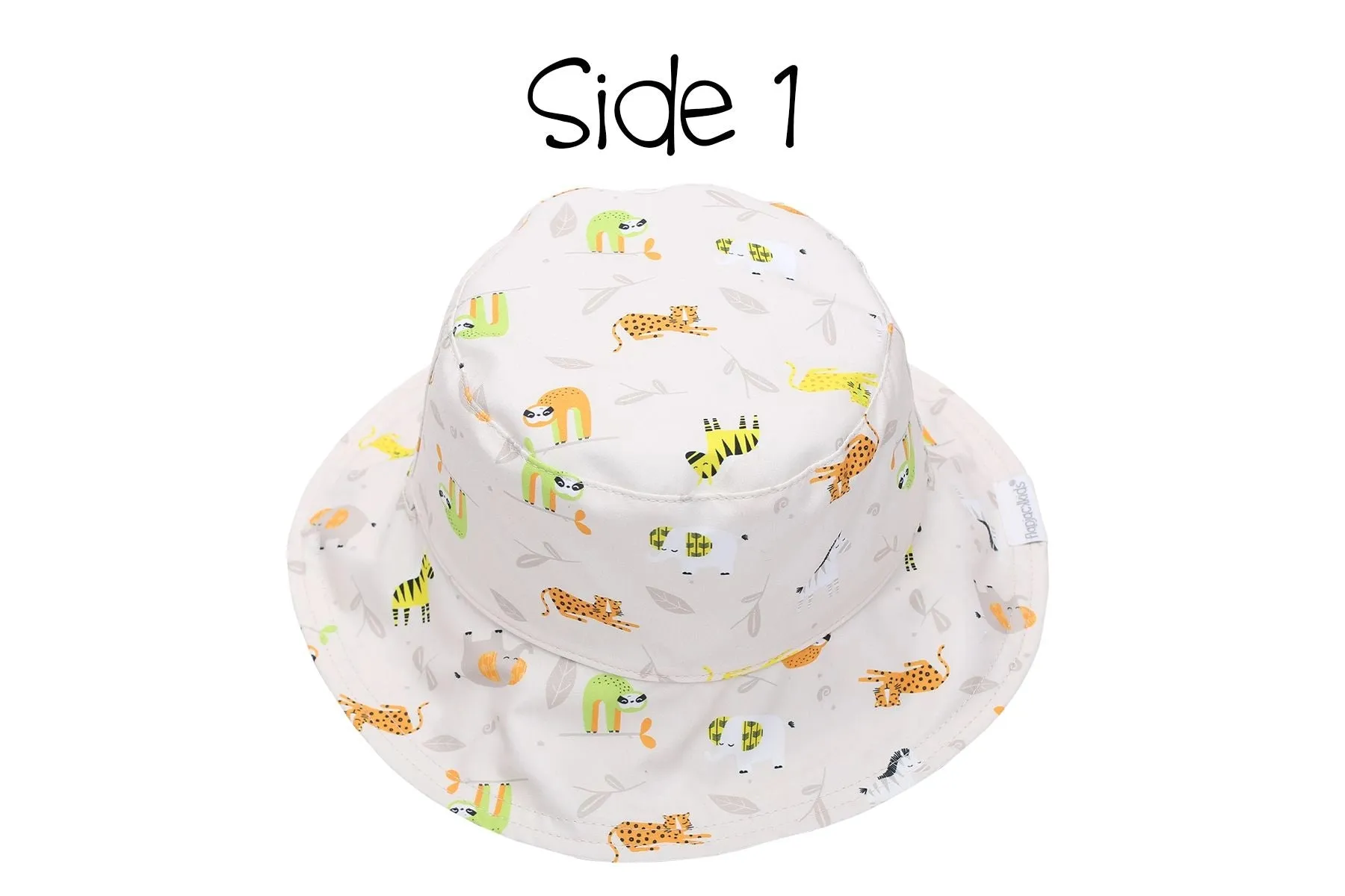 FlapJackKids Kids UPF50+ Patterned Sun Hat - Zoo