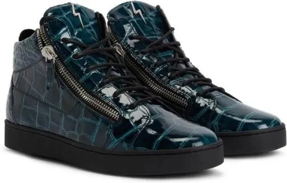 Giuseppe Zanotti Frankie crocodile-embossed hi-top sneakers Blue