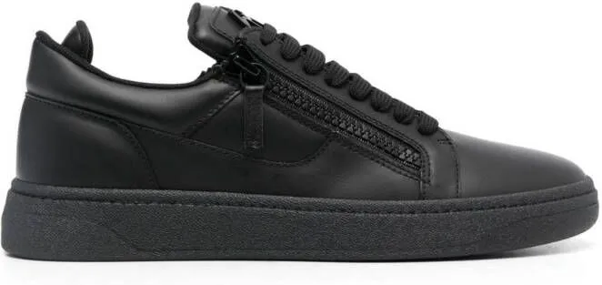 Giuseppe Zanotti side-zip leather low-top sneakers Black