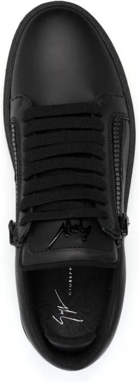 Giuseppe Zanotti side-zip leather low-top sneakers Black