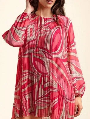 Gloria Pleated Fuchsia Tunic