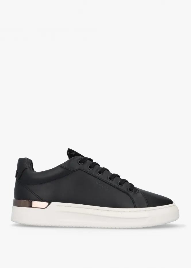 GRFTR Black Leather Trainers 