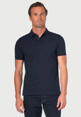 Hampton Cotton Stretch Navy Polo Shirt