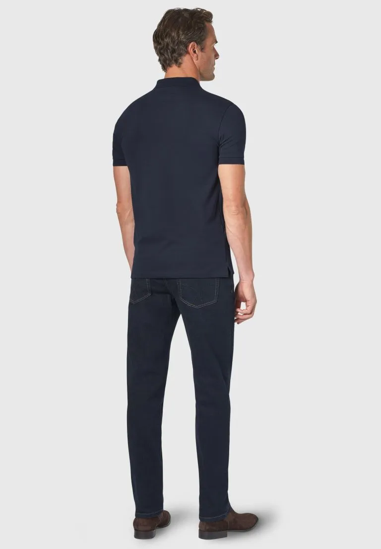 Hampton Cotton Stretch Navy Polo Shirt