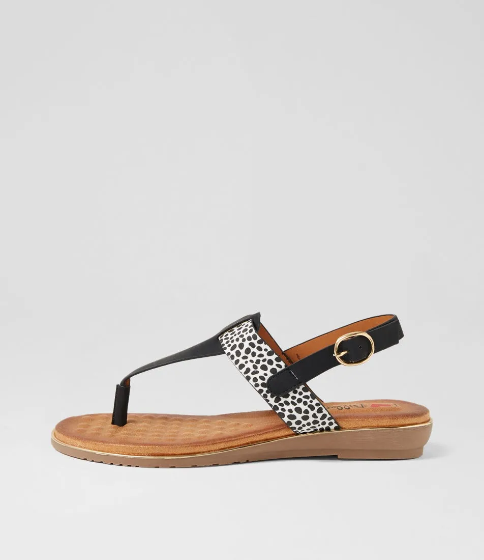 I LOVE BILLY Martina Black Cheetah Multi Sandals