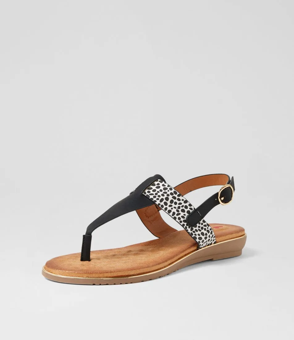 I LOVE BILLY Martina Black Cheetah Multi Sandals