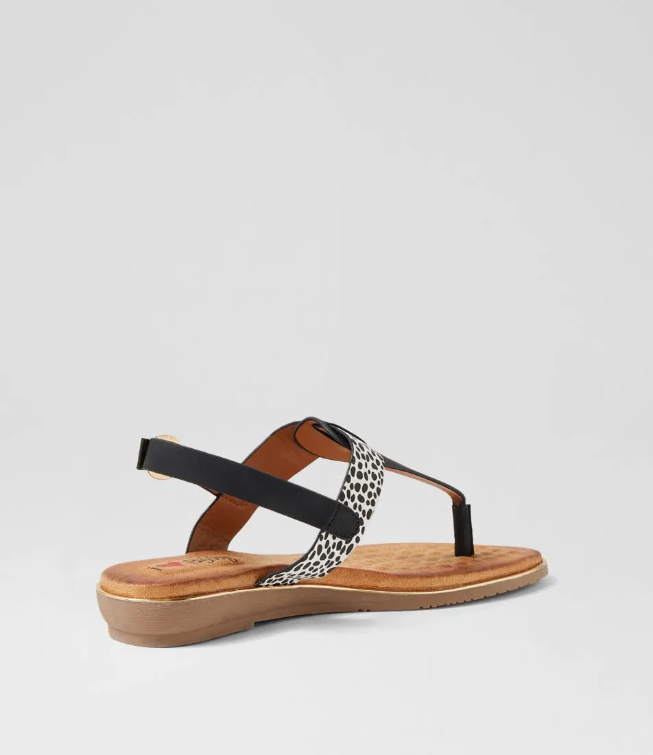 I LOVE BILLY Martina Black Cheetah Multi Sandals