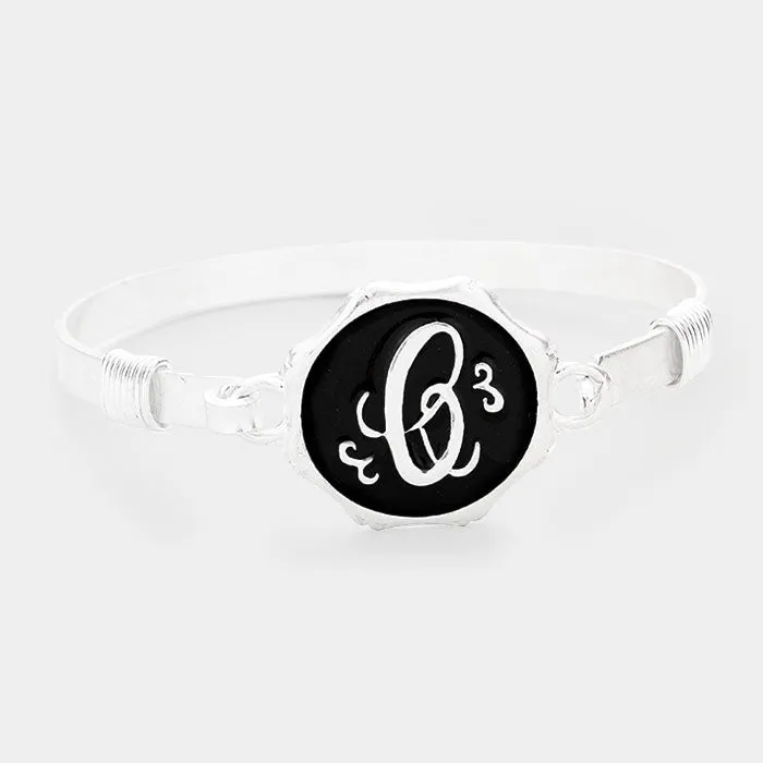 iLLASPARKZ 'C' Acrylic Monogram Metal Disc Hook Bracelet