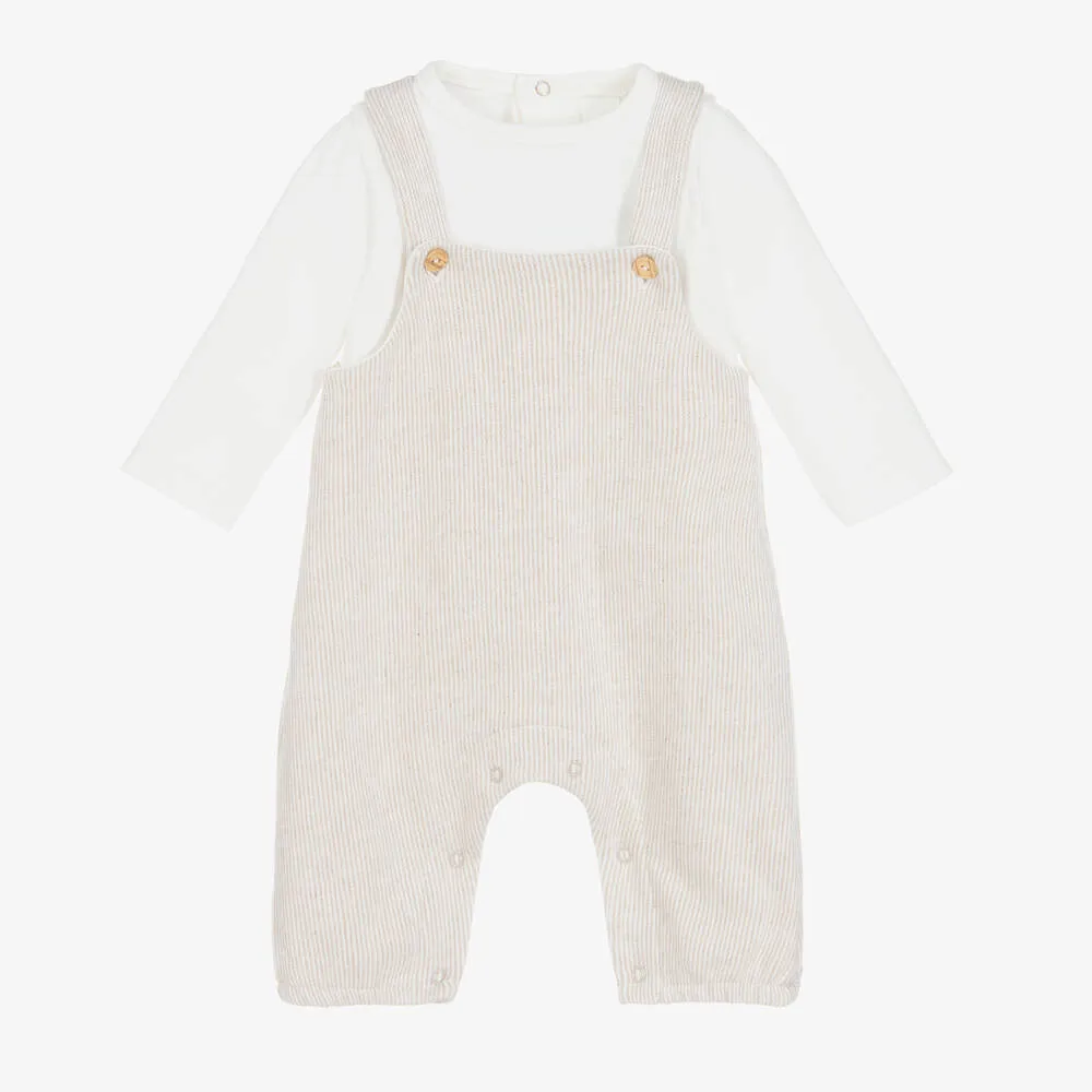 Ivory & Beige Cotton Romper