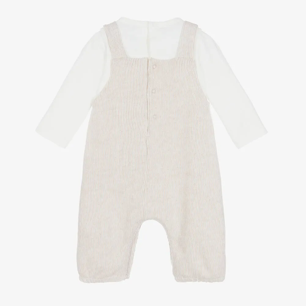 Ivory & Beige Cotton Romper