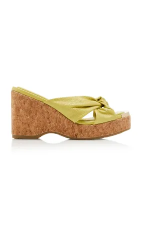 Jimmy Choo Avenue Lizard-Effect Leather Wedge Sandals