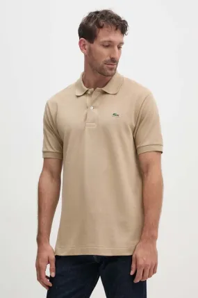 Lacoste cotton polo shirt Lacoste Polo Classic Fit L1212 02S brown color smooth