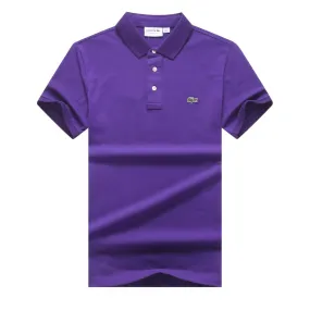 Lacoste Men Purple Oxford Polo