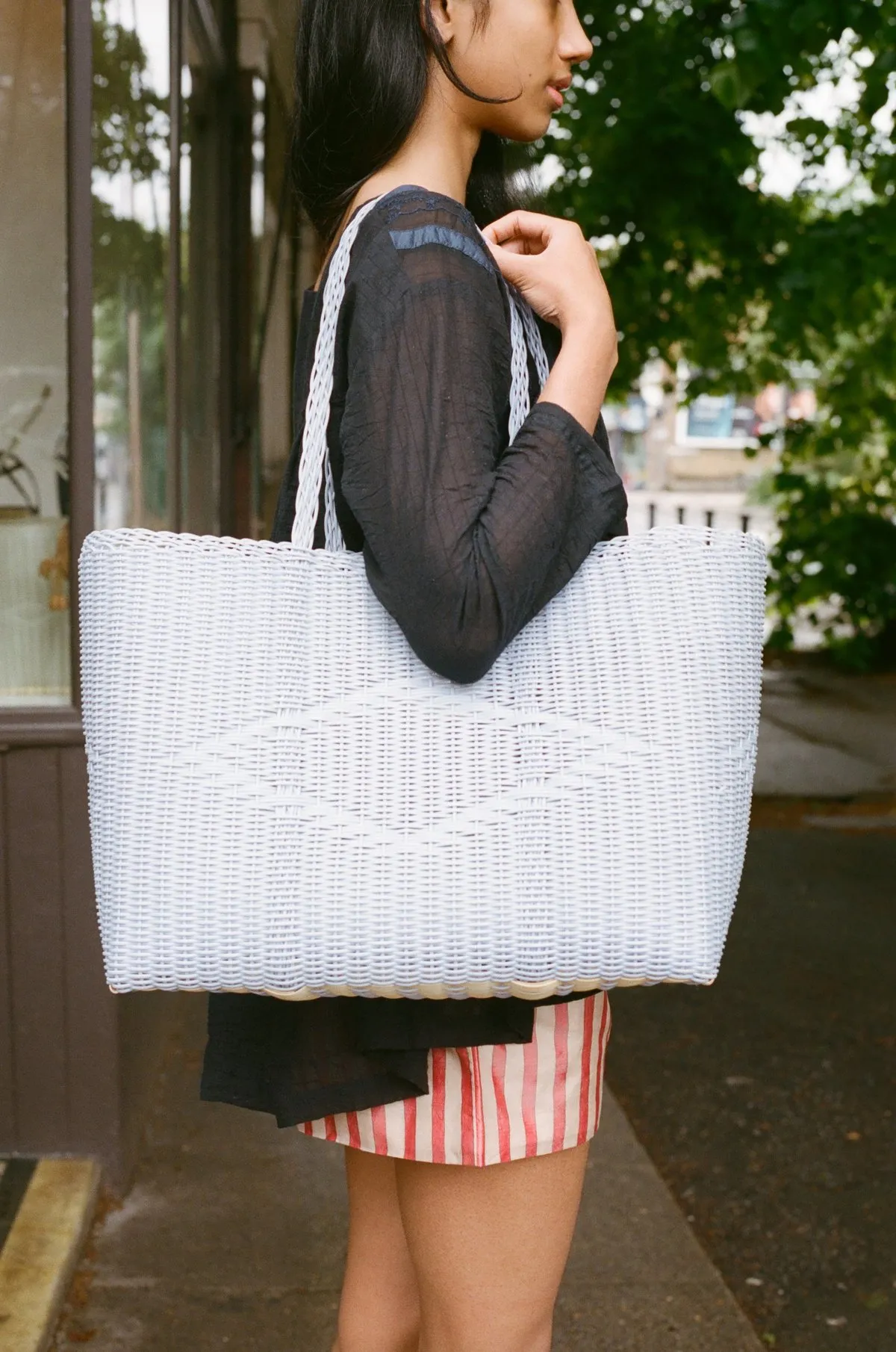 Large Basket Bag - Blue Lilac