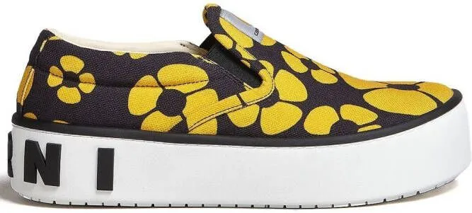 Marni floral-print sneakers Yellow