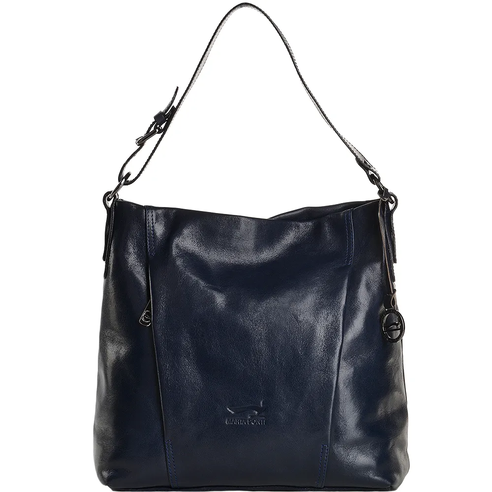 Medium Italian Leather Shoulder Bag Blue - 8105879