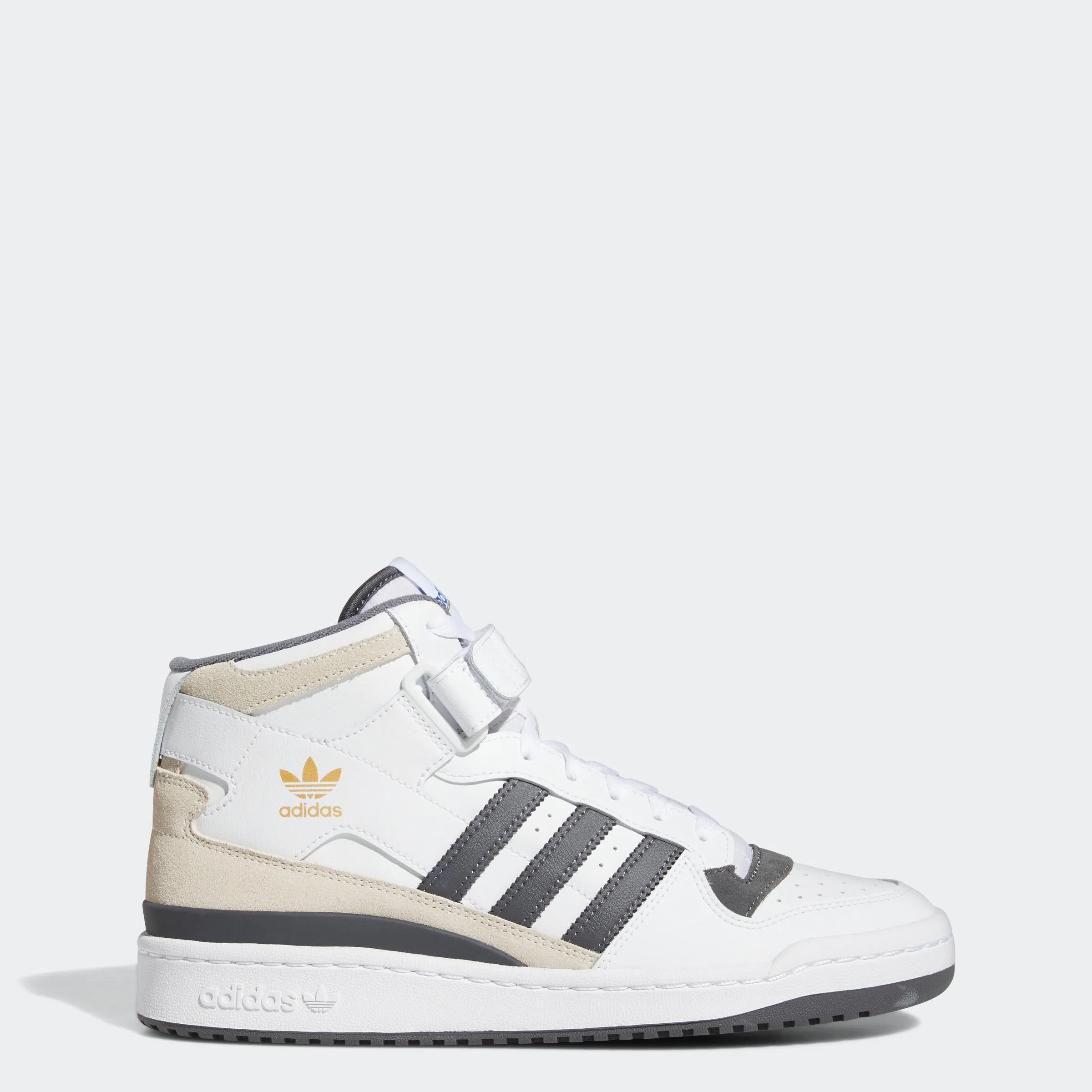 Men's adidas Originals Forum Mid Shoes White Grey Five