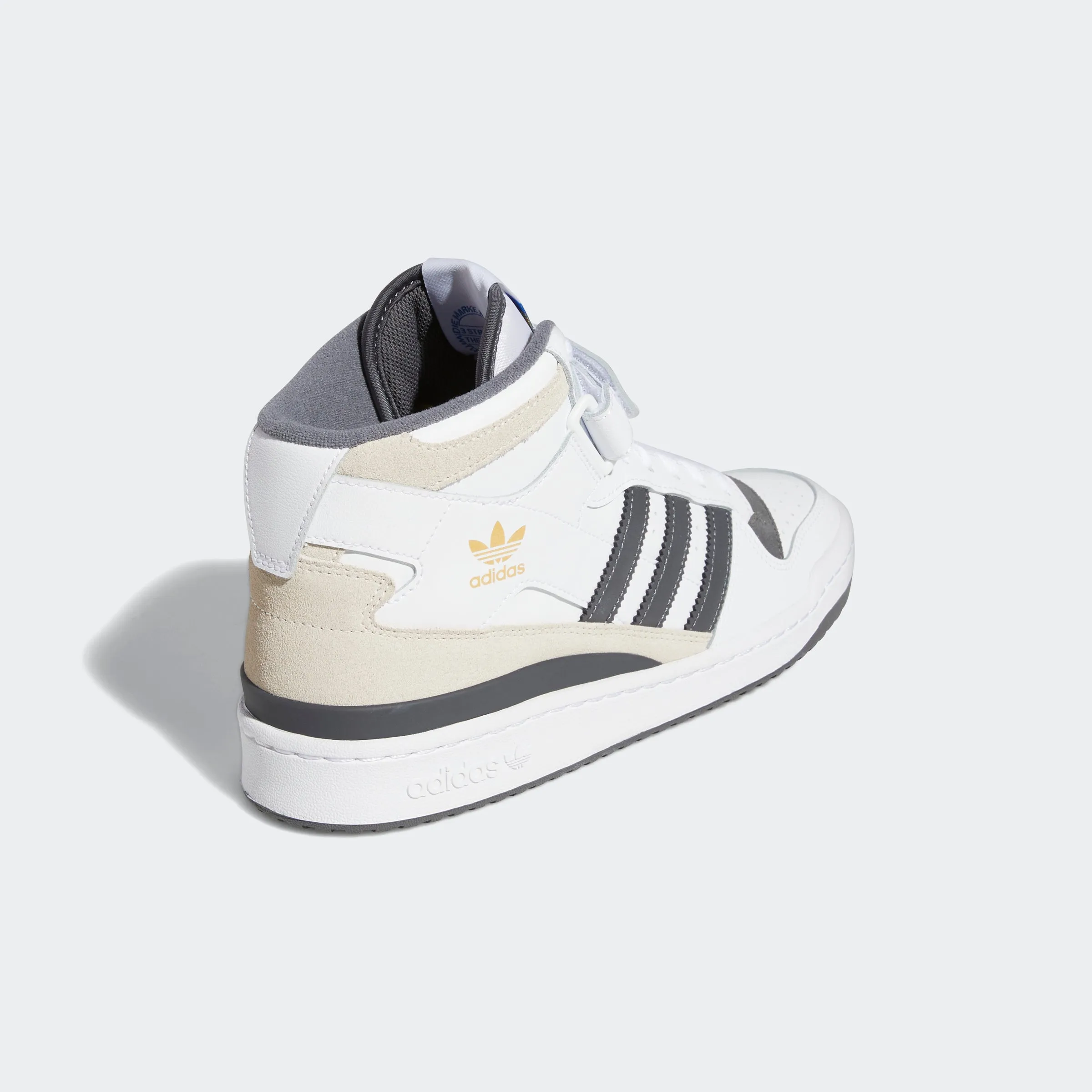 Men's adidas Originals Forum Mid Shoes White Grey Five