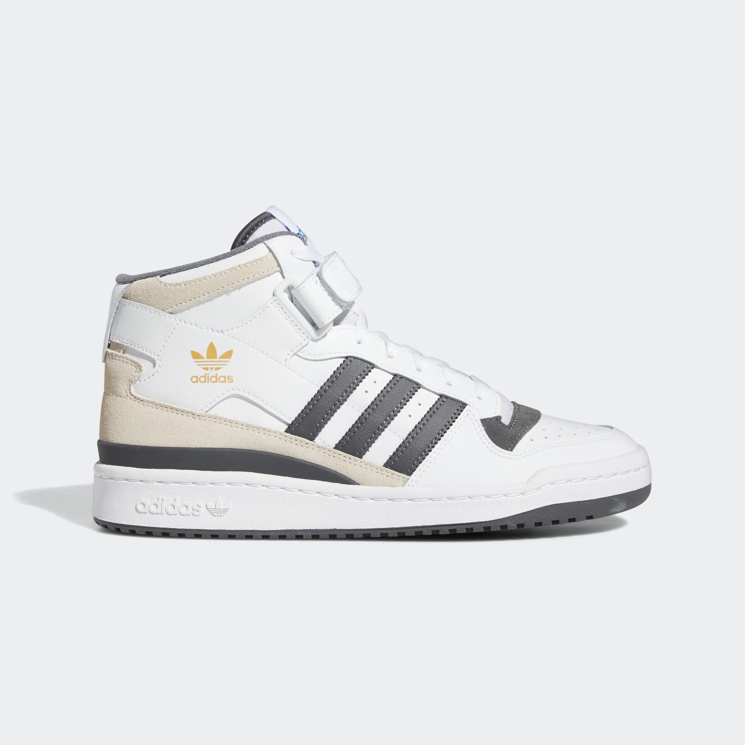 Men's adidas Originals Forum Mid Shoes White Grey Five