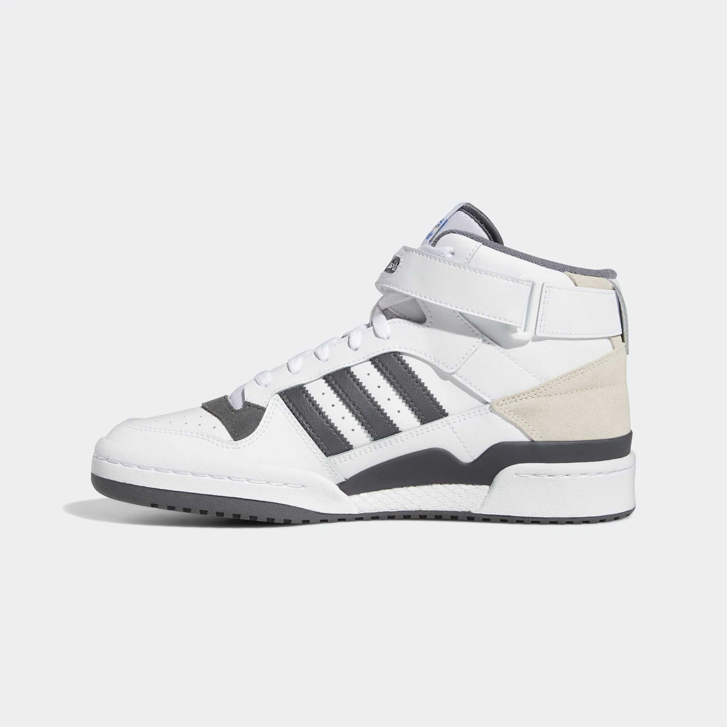 Men's adidas Originals Forum Mid Shoes White Grey Five