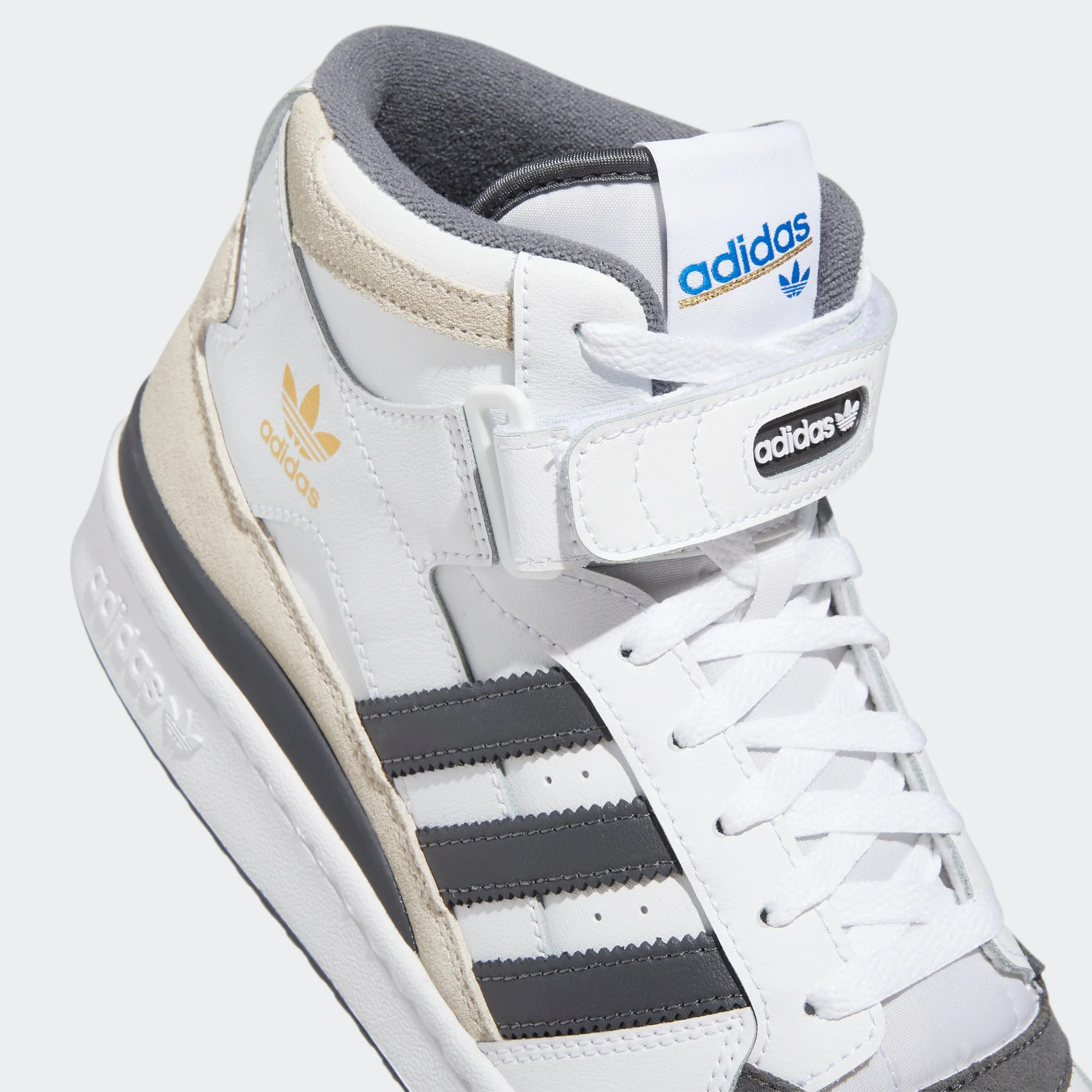 Men's adidas Originals Forum Mid Shoes White Grey Five