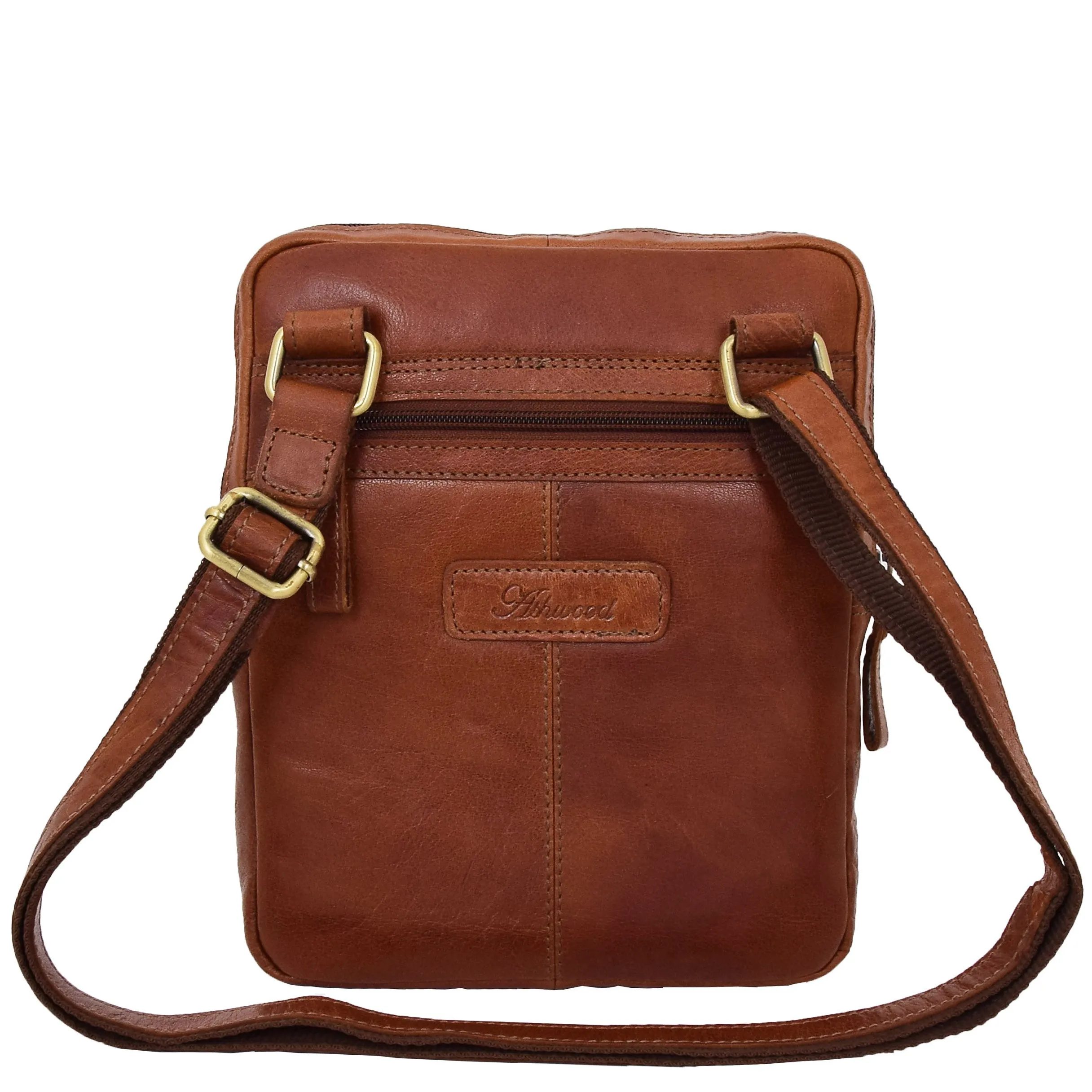 Mens Leather Cross Body Classic Flight Bag Ashton Tan