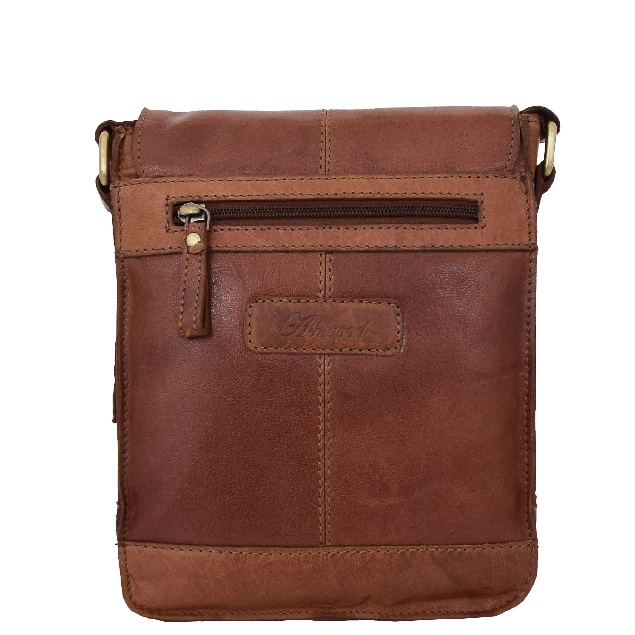 Mens Leather Cross Body Flight Bag Oldenburg Tan