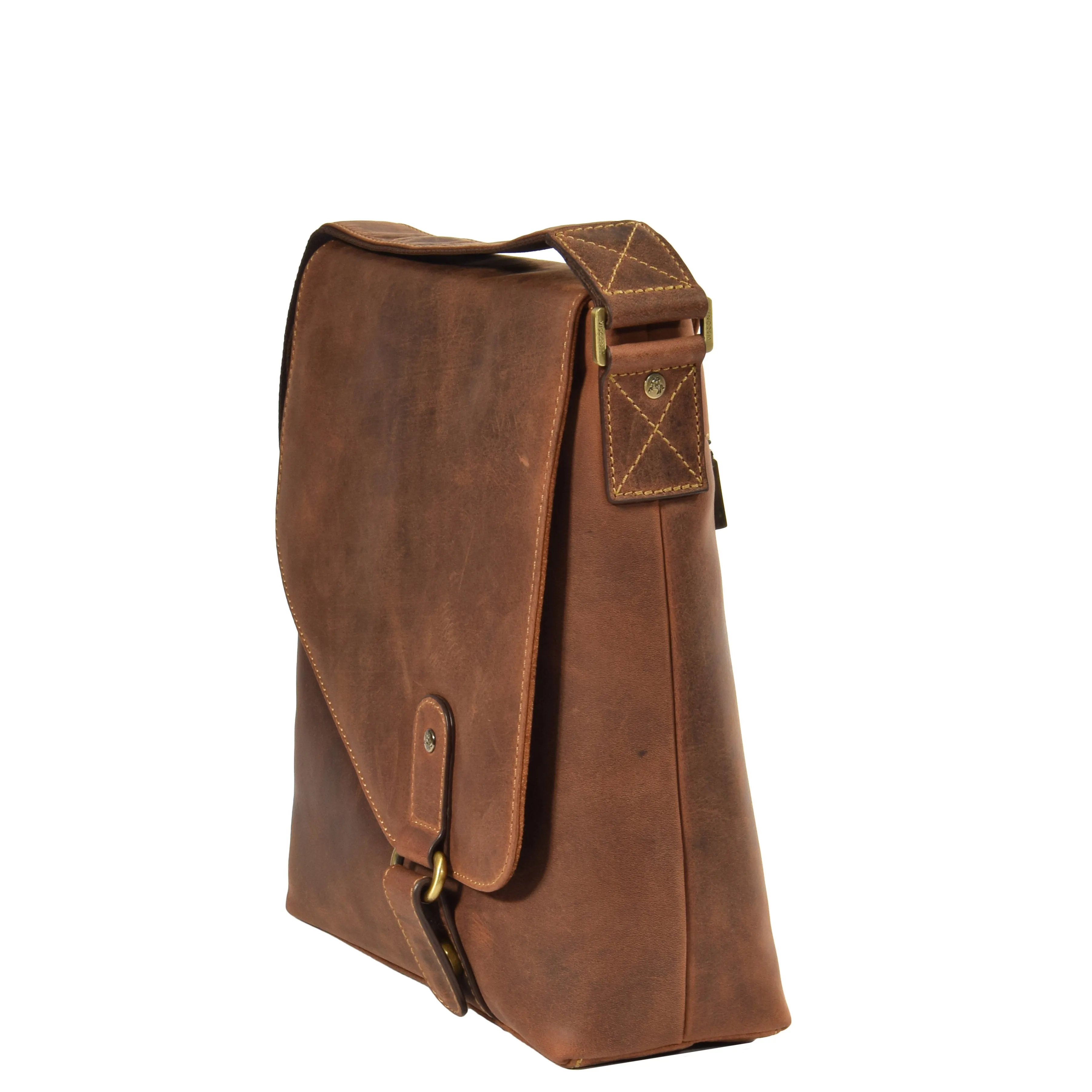 Mens Leather Organiser Cross Body Bag Bremen Tan