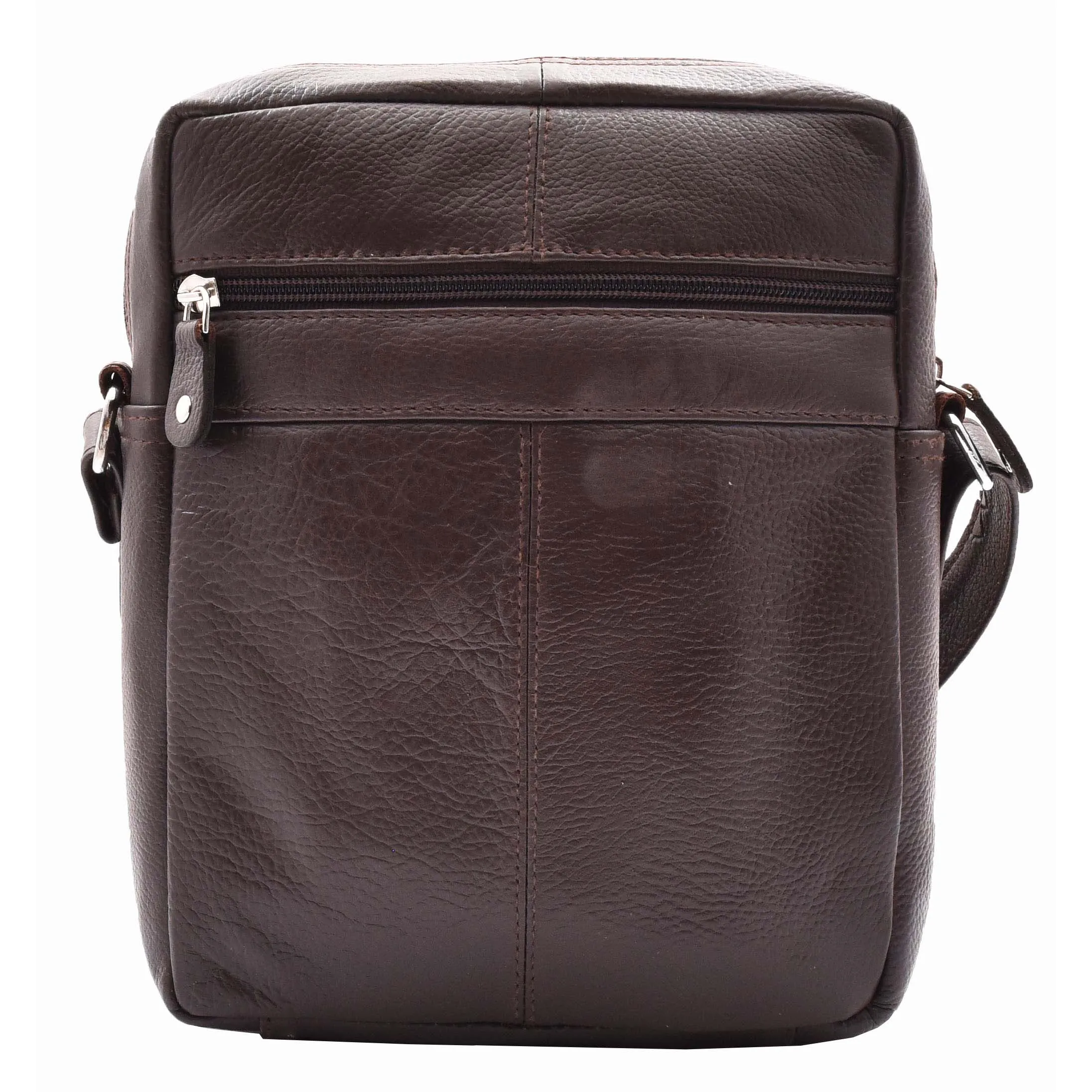 Mens Real Leather Cross Body Pouch Organiser Flight Bag Ashland Brown