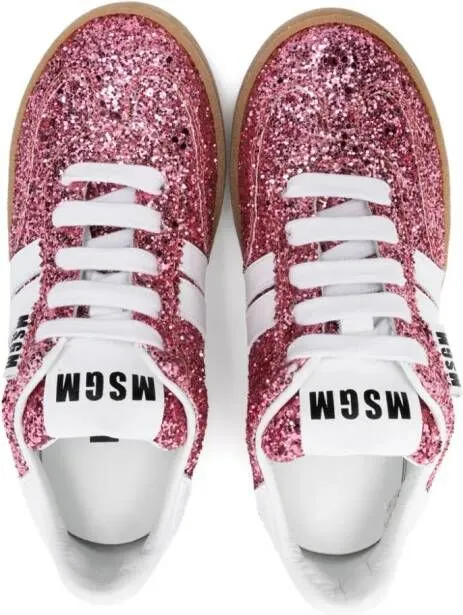 MSGM Kids Retro gliterry sneakers Pink