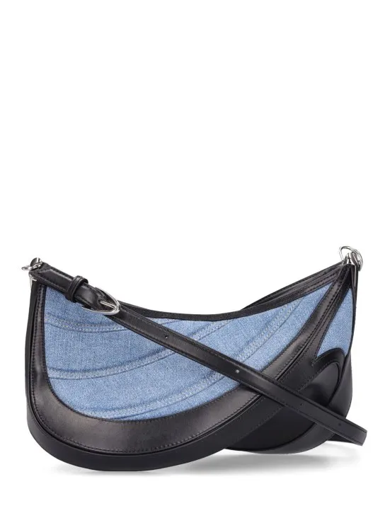 MUGLER   Spiral embossed denim shoulder bag 