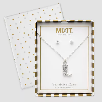 new!Mixit Cowboy Boot 2-pc. Cubic Zirconia Jewelry Set