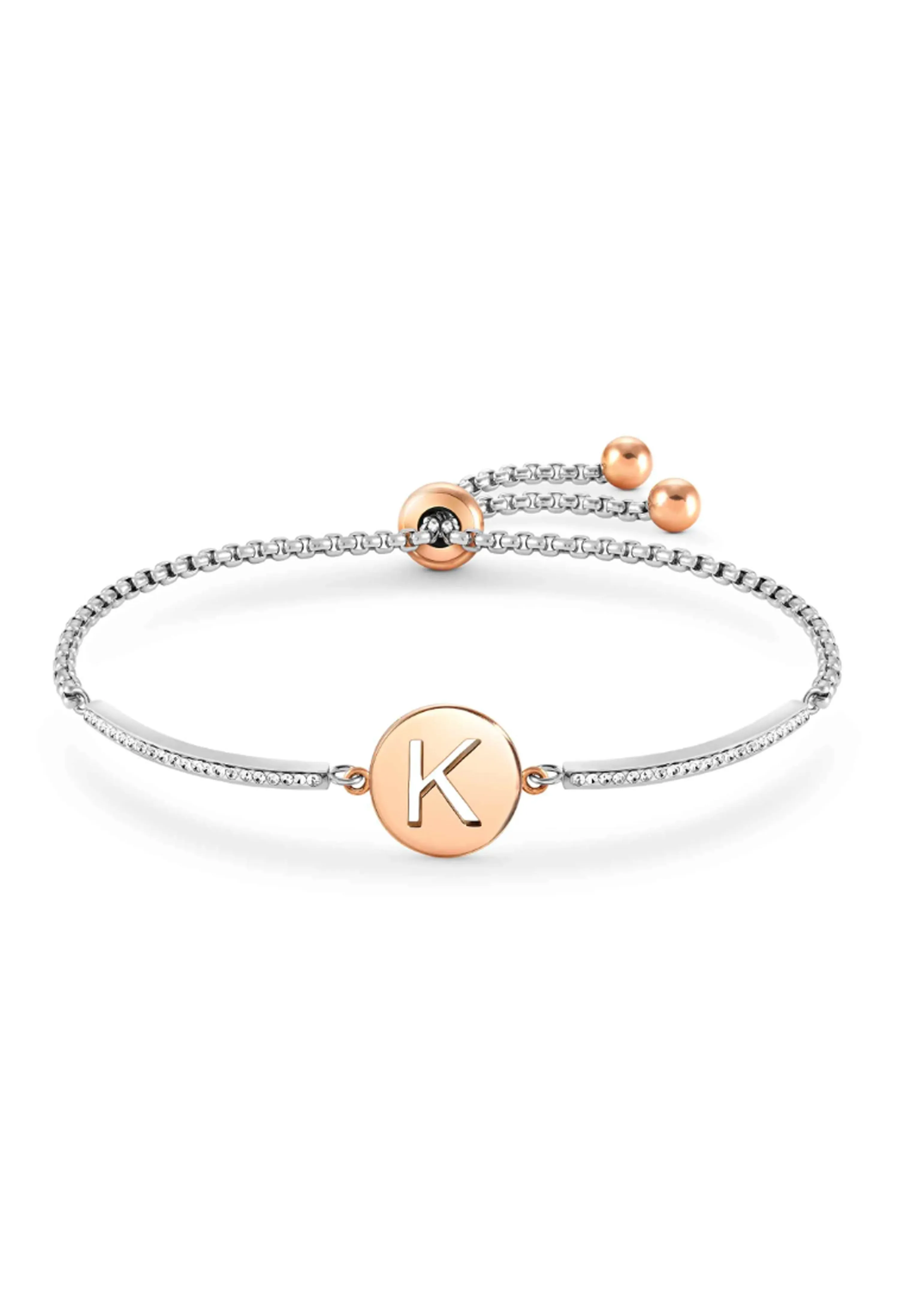 Nomination Milleluci Letter K Bracelet Stainless Steel Rose Gold Plated PVD