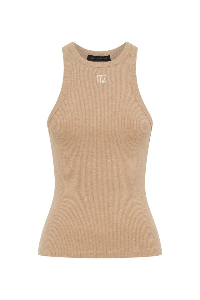 Nora Rib Tank | Almond Marle