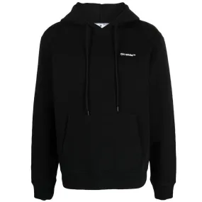 Off-White Wave Outline Diag Design Black Slim Hoodie