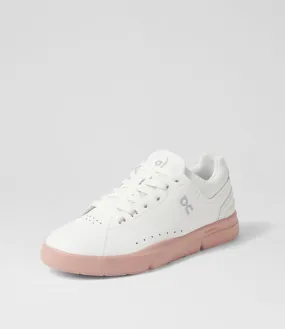 ON Roger Advantage W White Woodrose Vegan Leather Sneakers