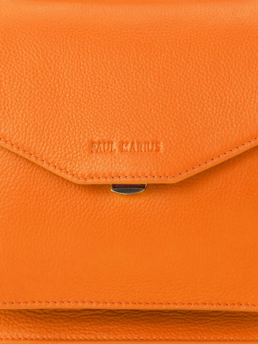 Orange Leather Cross-body Bag for Women - Simone Sorbet Mango | PAUL MARIUS