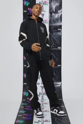 Oversized Limited Tie Dye Zip Tracksuit | boohooMAN UK