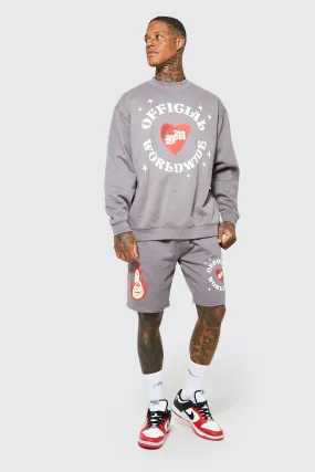 Oversized Official Worldwide Short Tracksuit | boohooMAN UK