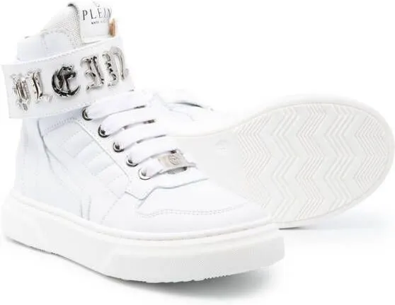 Philipp Plein Junior Gothic Plein hi-top sneakers White