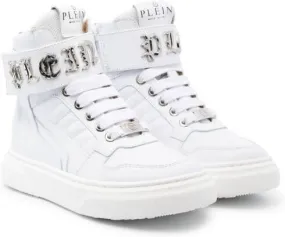 Philipp Plein Junior Gothic Plein hi-top sneakers White