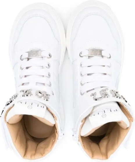 Philipp Plein Junior Gothic Plein hi-top sneakers White