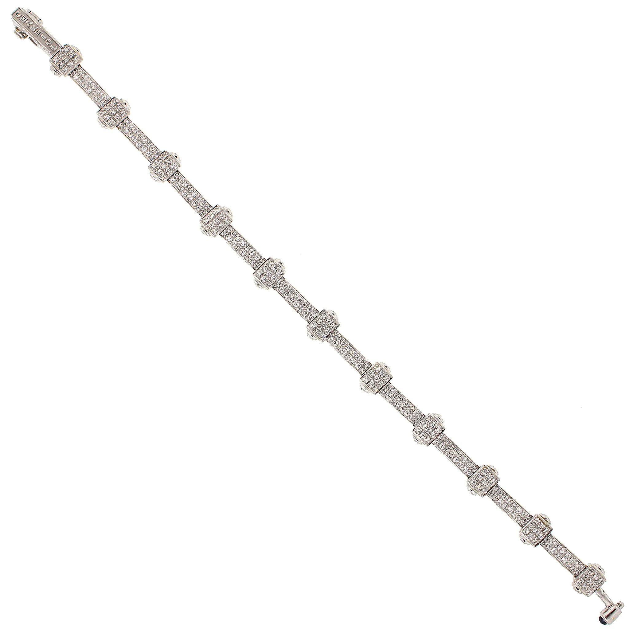 Philippe Charriol Celtic Noir Pave Diamond Bracelet in 18k Gold