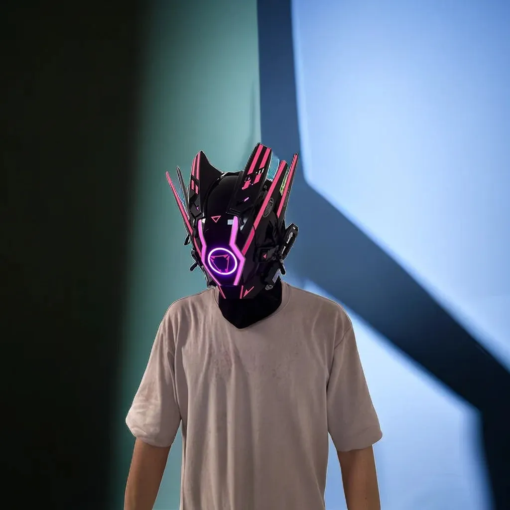 Pink Cyberpunk Helmet