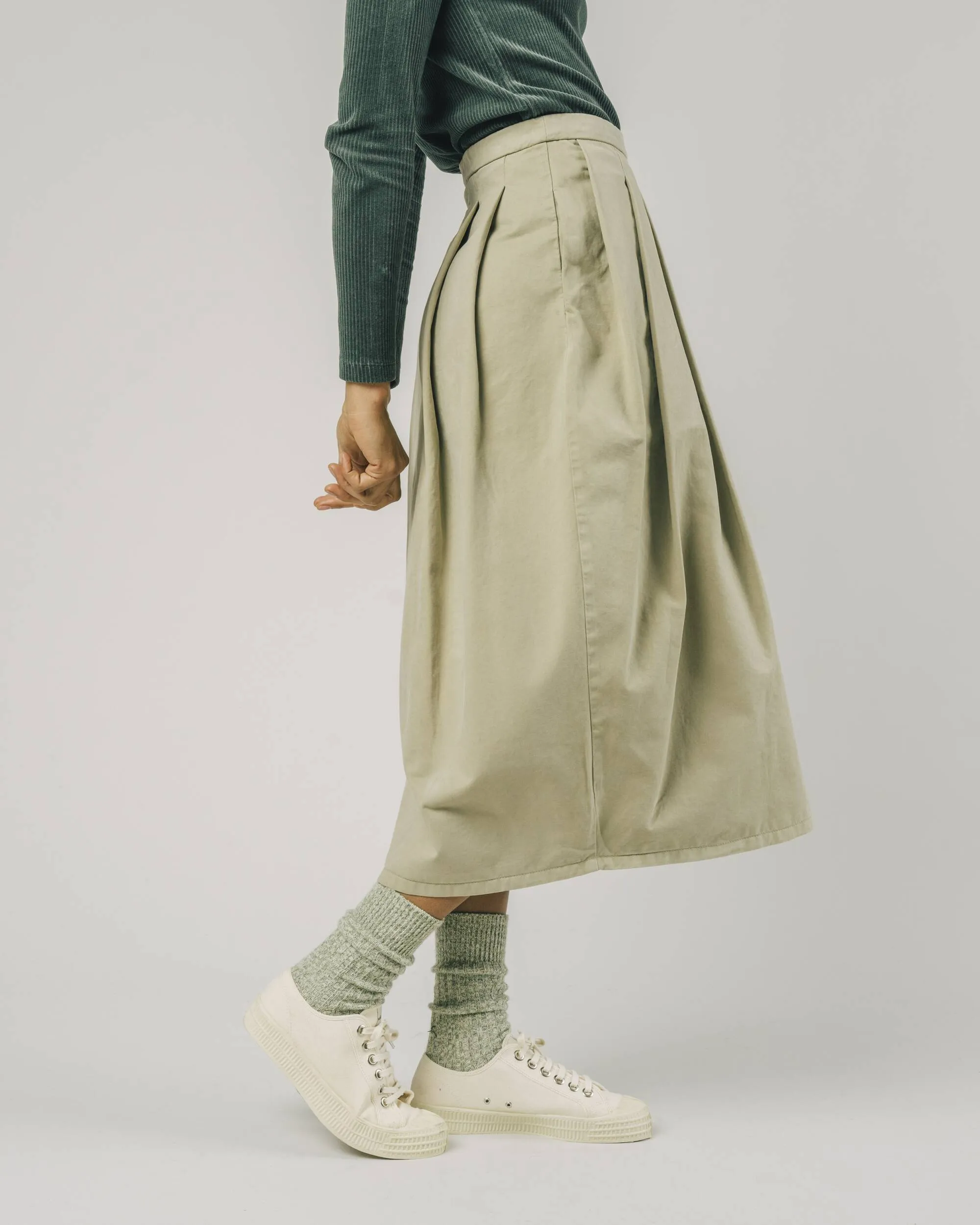 Pleated Skirt Beige