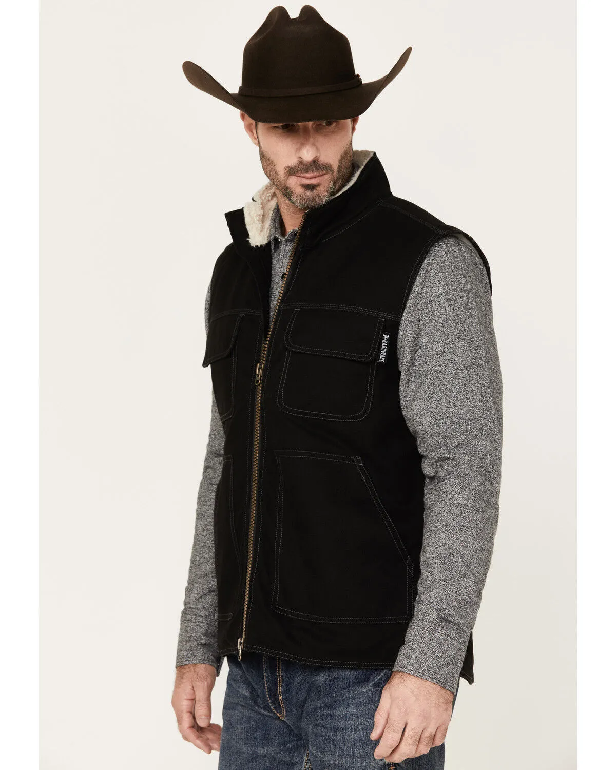 Product Name:  Cowboy Hardware Men's Logo Canvas Solid Workwear Vest