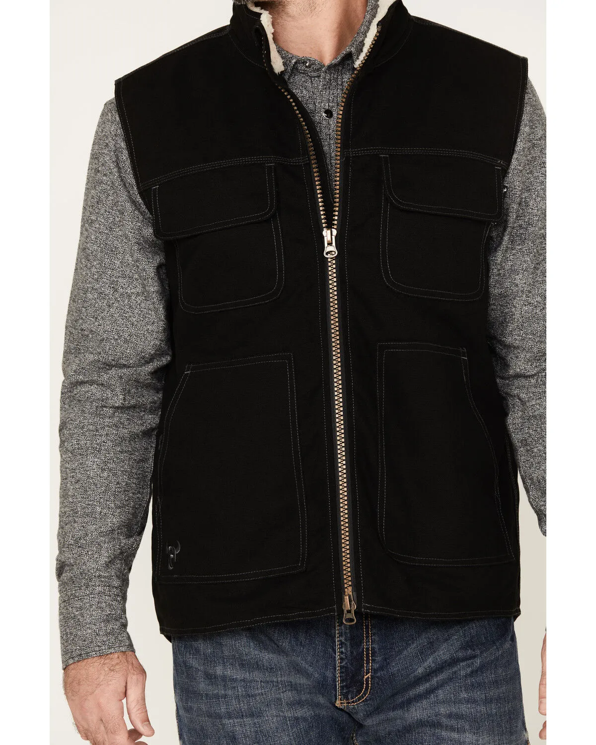 Product Name:  Cowboy Hardware Men's Logo Canvas Solid Workwear Vest