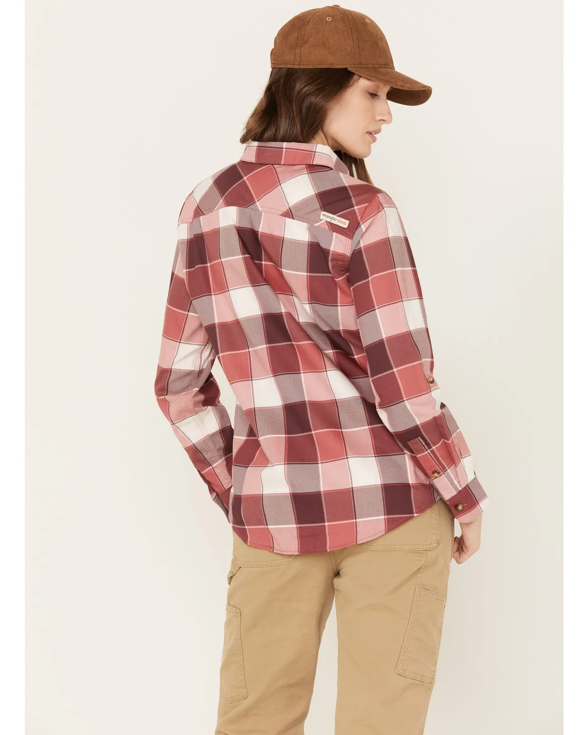 Product Name:  Wrangler Riggs Workwear Women's Plaid Print Long Sleeve Button Down Shirt