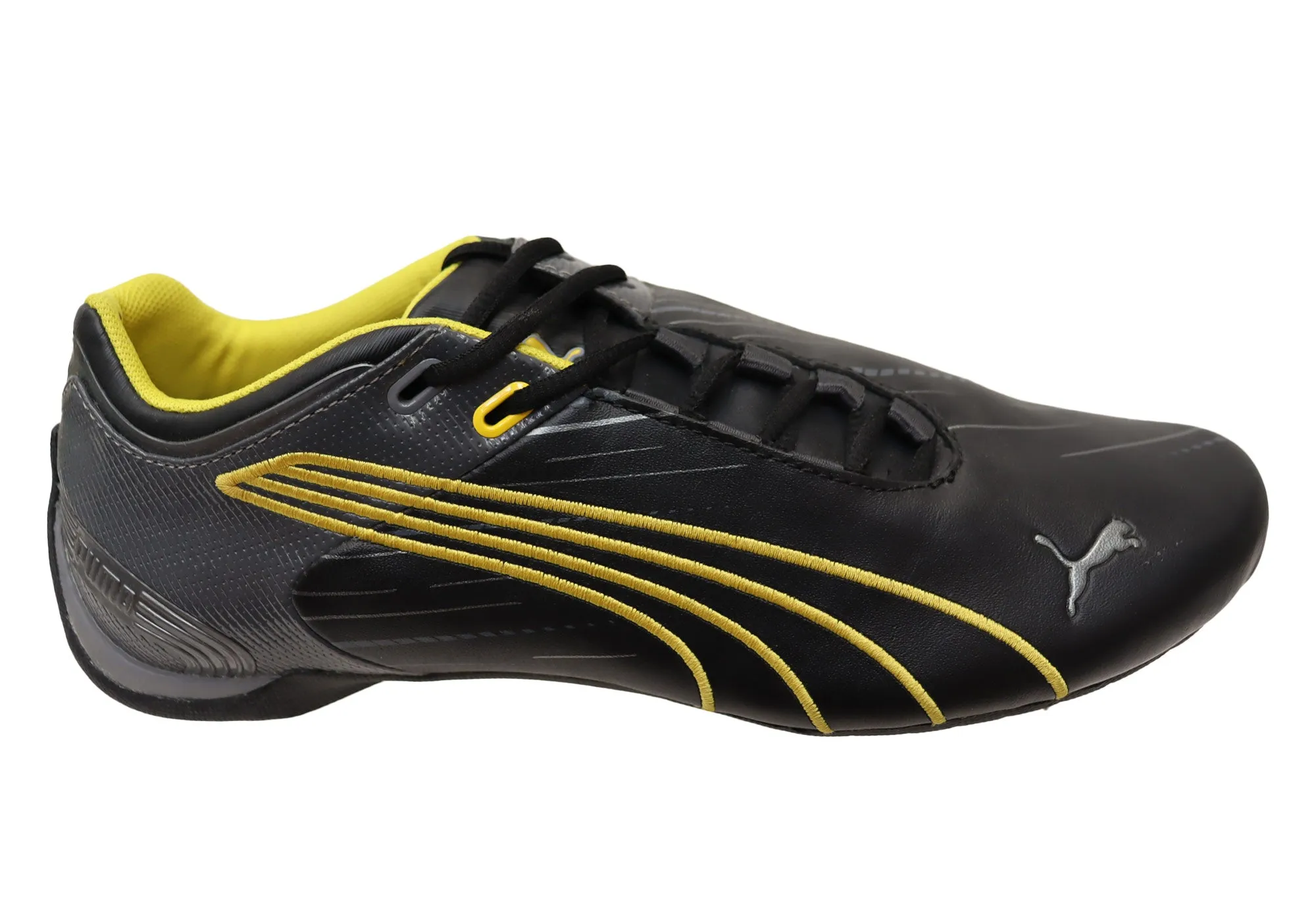 Puma Mens Comfortable Black Lace Up Shoes